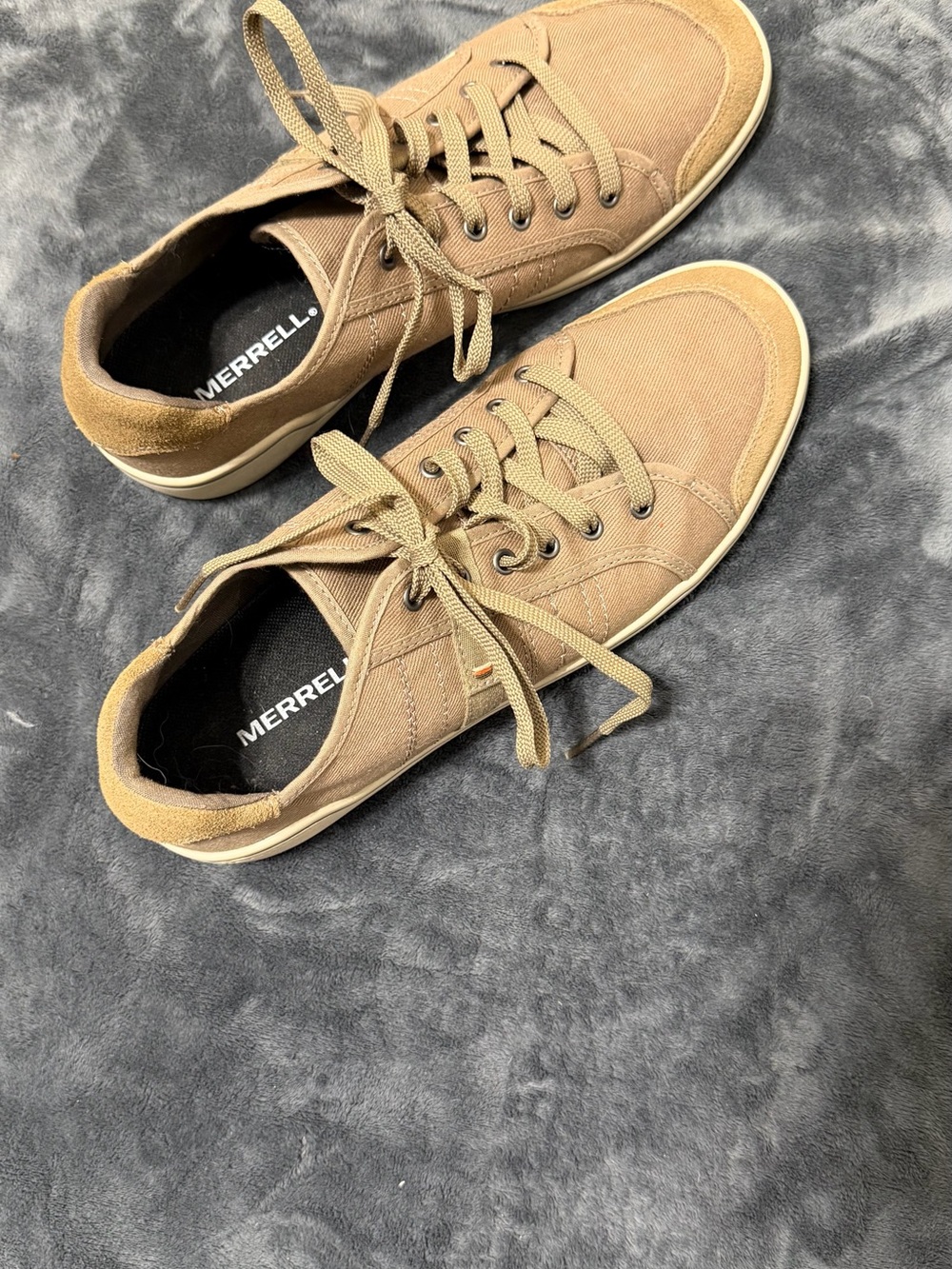 Merrell Men's Canvas Low-Top Sneakers in Tan size 10